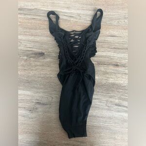 Black Lace-Up Bodysuit